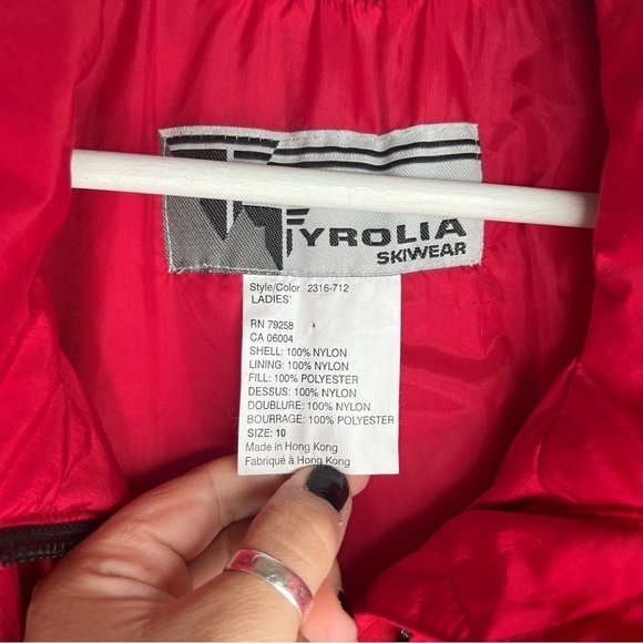 NWT Vintage Tyrolia Onsie Ski Suit Red Size 10 - Picture 10 of 13